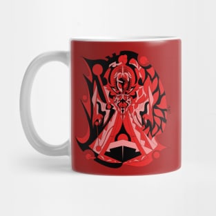 the flatwoods creature cryptid monster ecopop in red blood art Mug